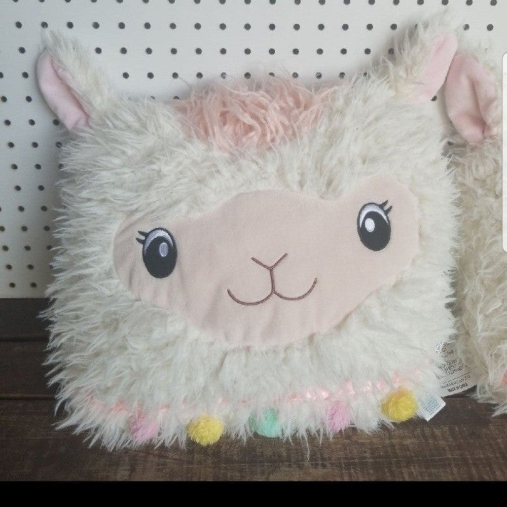 Arizona Jean Company Cream and Pink Llama Plush Pillow